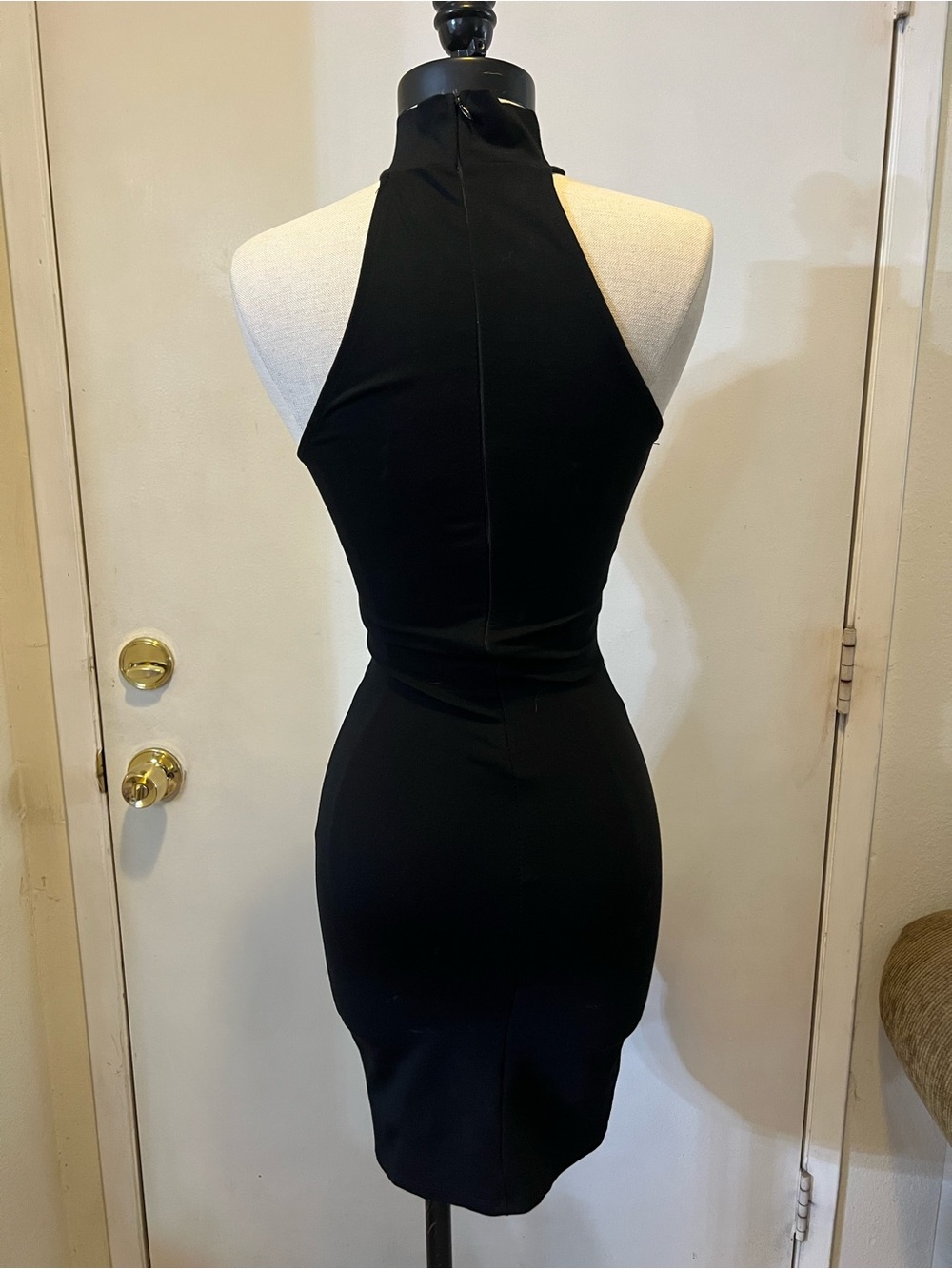 Windsor Black Lace-Up Halter Mini Dress - Picture 4 of 6